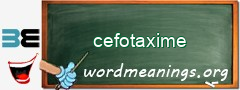 WordMeaning blackboard for cefotaxime